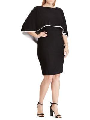 Lauren Ralph Lauren Plus Jersey Cape Dress