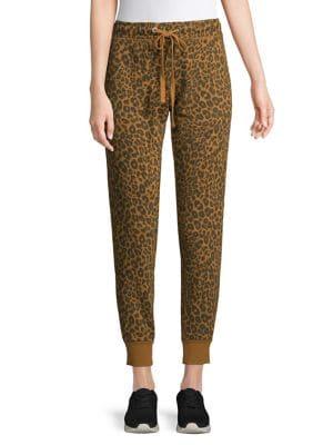 Sanctuary Leopard Peace Cotton Jogger Pants