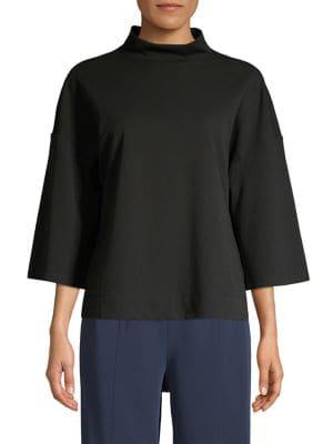 H Halston Funnelneck Wide-sleeve Top