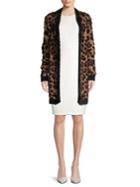 Lord & Taylor Leopard-print Faux Fur Cardigan