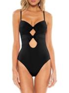 Becca By Rebecca Virtue Color Code Tie-front One-piece Swimsuit