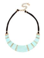 Lord Taylor Moonrise Blue Mother-of-pearl And Leather Frontal Necklace