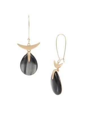 Robert Lee Morris Soho Sculptural Teardrop Stone Long Drop Earrings