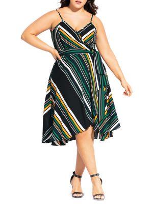 City Chic Plus Varsity Wrap Dress