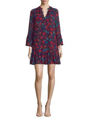 Calvin Klein Floral Bell-sleeve Shift Dress