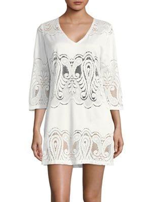 J Valdi Embroidered Lace Coverup