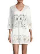 J Valdi Embroidered Lace Coverup