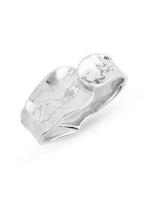 Uno De 50 Navy Waves Silverplated Cuff Bracelet