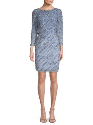 Aidan By Aidan Mattox Beaded Cocktail Dress