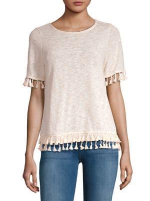 Lord & Taylor Tasseled Short-sleeve Top