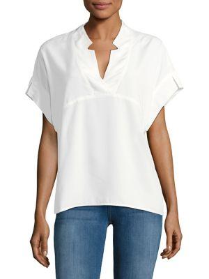 Jones New York Split Neck Hi-lo Top