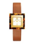 Kate Spade New York Sedgwick Acetate And Leather Square Watch
