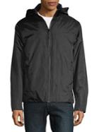 Black Brown Hooded Zip Jacket