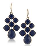 1st And Gorgeous Cabachon Chandelier Earrings In Dark Blue