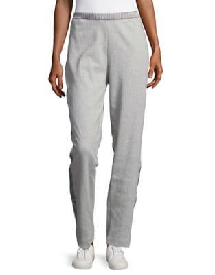 Joan Vass Satin Trim Jogging Pants