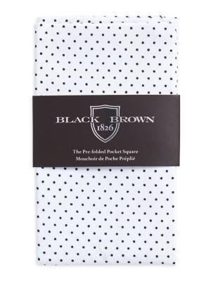 Black Brown Dotted Pre-folded Pocket Square