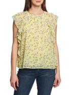 1.state Flutter-sleeve Printed Top