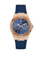 Guess Rose Goldtone Stainless Steel And Crystal Strap Watch