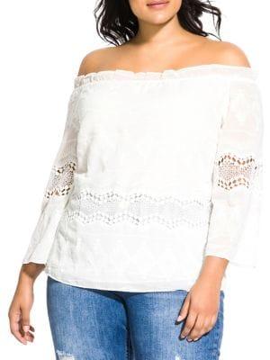 City Chic Plus Lace Darling Top