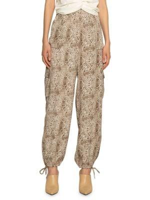 Walter Baker Python-print Boyfriend Pants