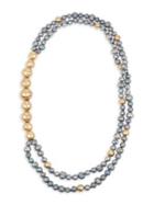 Robert Lee Morris Goldtone & 6mm-10mm Baroque Pearls Double Row Necklace