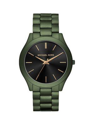 Michael Kors Slim Runway Stainless Steel Bracelet 3-hand Watch