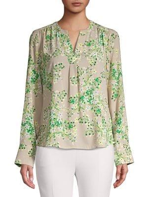 Calvin Klein Petite V-neck Floral Blouse