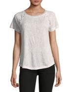 Ellen Tracy Petite Raglan-sleeve Lace-insert Tee