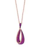 Effy Amore Ruby, Diamond And 14k Rose Gold Pendant Necklace