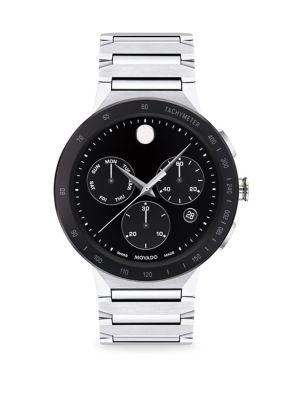 Movado Sapphire Sport Stainless Steel Link Bracelet Watch