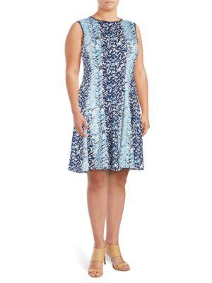 Gabby Skye Plus Printed Sleeveless Dress