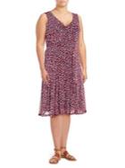 Michael Michael Kors Plus Floral Sleeveless Fit-and-flare Dress