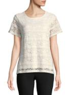 Calvin Klein Petite Lace Short Sleeve Top