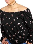 Addition Elle Love And Legend Floral Printed Off-shoulder Top