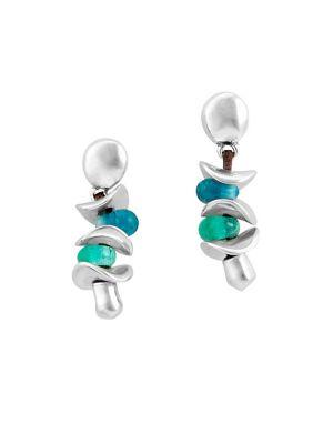 Uno De 50 Sahara Beaded Silvertone Earrings