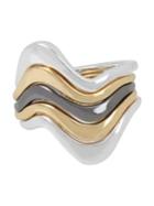 Robert Lee Morris Soho Armored Architecture Wavy Sculptural Ring Set-size 7.5