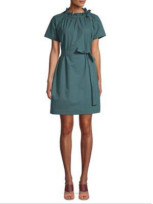 Weekend Max Mara Smocked Neck Tie Dress