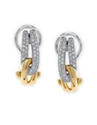 Effy Duo Diamond, 14k White Gold And 14k Yellow Gold Knot Earrings