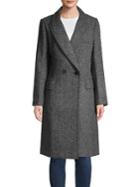 Caara Tristian Double-breasted Herringbone Coat