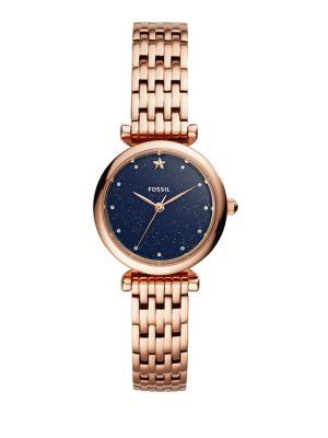 Fossil Carlie Mini Three-hand Rose Goldtone Watch