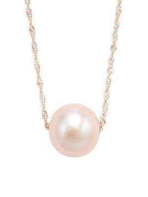 Lord & Taylor 14k Rose Gold, 8.5mm, 9mm, Pink & Purple Pearl Necklace