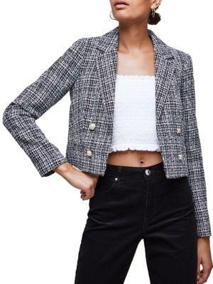 Miss Selfridge Textured Long-sleeve Blazer