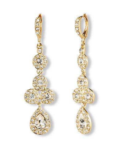 Givenchy 10kt. Gold And Crystal Linear Pear Drop Earrings