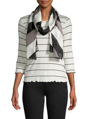 Echo Chevron Stripe Silk Scarf