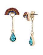 Betsey Johnson Rainbow Connection Pave Rainbow Crystal And Stone Studded Earring Jacket