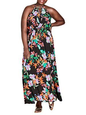 City Chic Plus Molokai Floral Maxi Dress