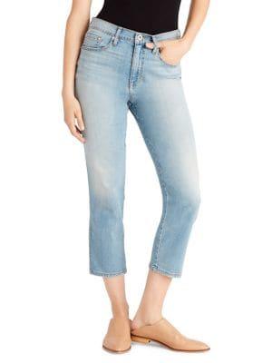 Ella Moss High-waist Straight-fit Cropped Jeans
