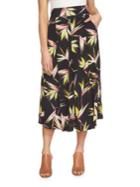 1.state Floral A-line Midi Skirt