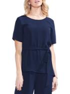 Vince Camuto Sapphire Bloom Short-sleeve Blouse
