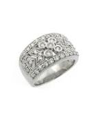 Lord & Taylor Sterling Silver Ring With Cubic Zirconia Embellishments